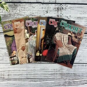 Vintage Lot of 6 Annie's Crochet Newsletter Craft Magazines 1990-91 1994-95